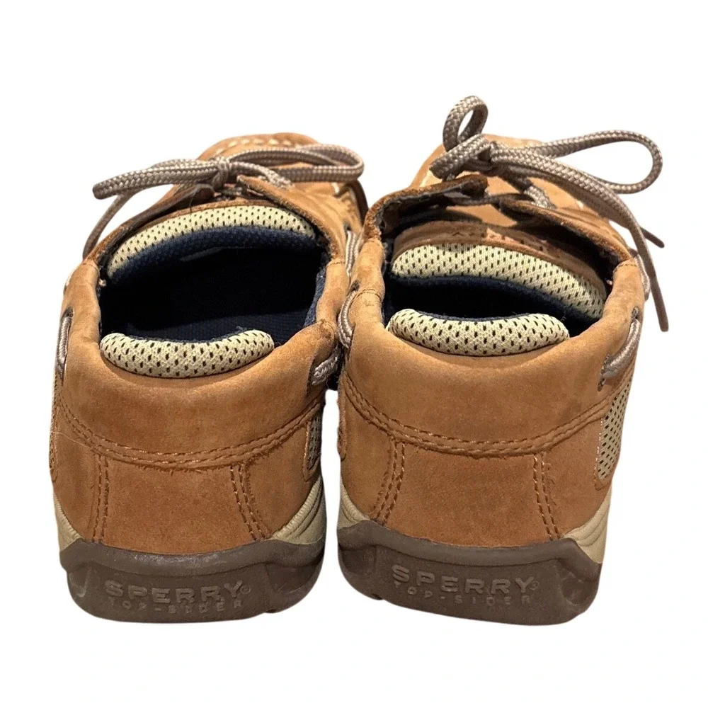 Sperry Top-Sider Lanyard Boys Tan Leather Boat Shoes Loafers YB46122A Size 2M